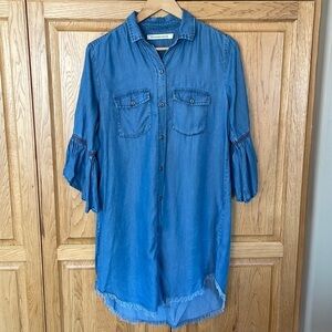 Standard Grace Chambray Bell Sleeve Tunic Top/Dress size small